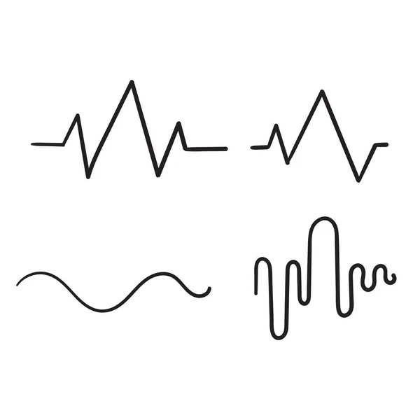 Hand Gezeichnet Doodle Schall Welle Symbol Illustration Vektor Isoliert Hintergrund — Stockvektor