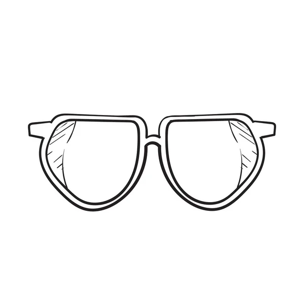 Handgezeichnete Doodle Brille Ikone Mit Linien Art Stil Cartoon — Stockvektor