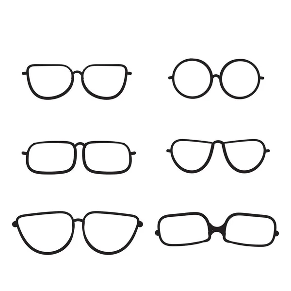 Handritade Doodle Glasögon Ikon Med Linje Konst Stil Tecknad — Stock vektor