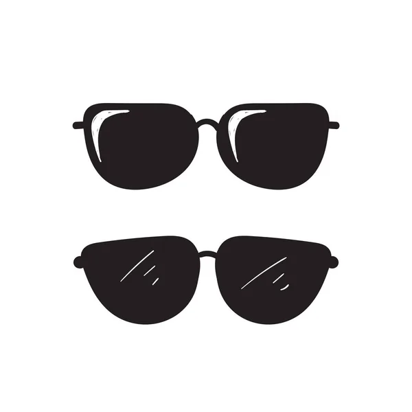 Icône Lunettes Doodle Dessinées Main Avec Dessin Animé Style Ligne — Image vectorielle