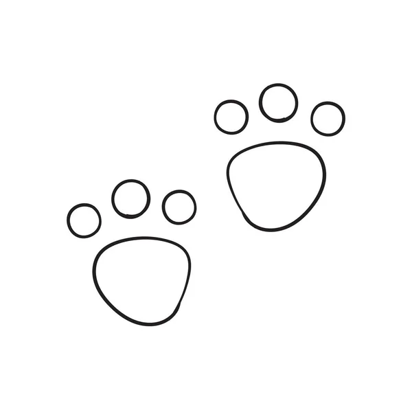 Рука Намальована Ілюстрація Тваринного Лапа Каракулі Вектор — стоковий вектор