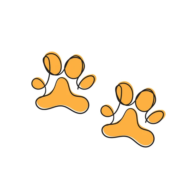 Hand Drawn Animal Paw Illustration Doodle Vector — Stock Vector
