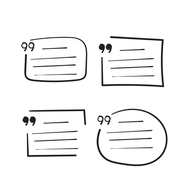 Hand Zeichnung Zitat Boxen Illustration Symbol Isoliert Hintergrund — Stockvektor