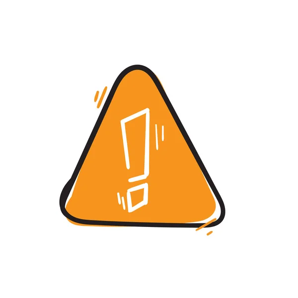 Handgezeichnetes Doodle Ausrufezeichen Symbol Für Warnzeichen Illustrationsvektor — Stockvektor