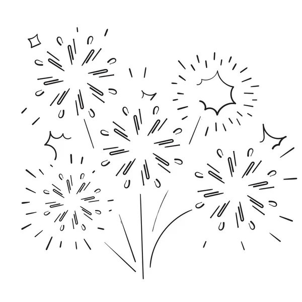 Hand Gezeichnet Doodle Feuerwerk Illustration Symbol Vektor — Stockvektor