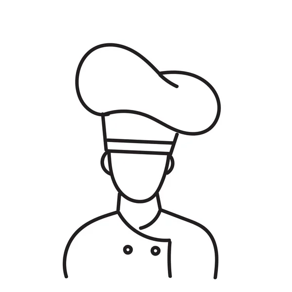 Hand Getekend Doodle Chef Kok Vector Pictogram Illustratie — Stockvector