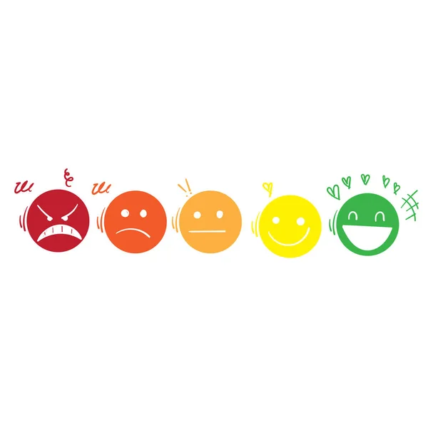 El çizimi doodle kullanıcı deneyimi geri besleme emoticon vektörü