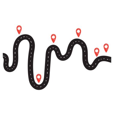 El çizimi Yol Konumu Infographic Illustration doodle