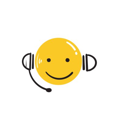 doodle biçimi vektöründe el çizimi müşteri servis simgesi