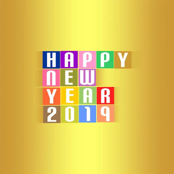 Saudações Ano Novo Para 2019 Com Letras Brancas Feliz Ano — Vetor de Stock