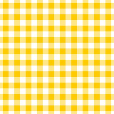 Sarı ve gri geometrik şekiller ekose desenli kumaştan. Renkli kareler ve dikdörtgenler beyaz bir arka planda arka plan. Sarı kumaş 