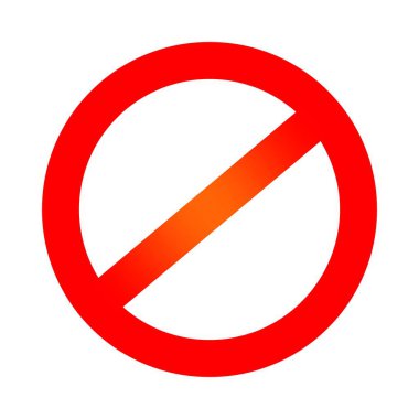 Red prohibition symbol. Negative sign. No sign icon isolated on white background. clipart