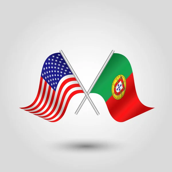 아메리카 합중국 포르투갈의 상징에 미국과 포르투갈 플래그를 — 스톡 벡터