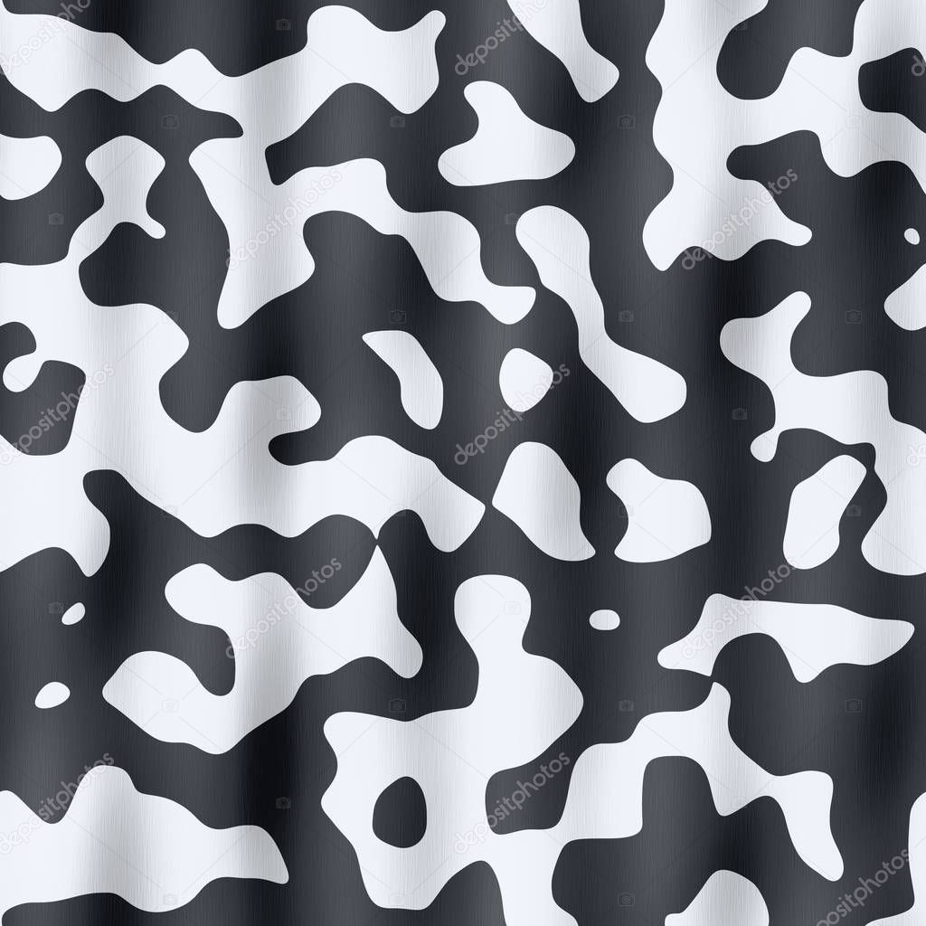 seamless texture background - mottled cow fur plaid leather black and white colored