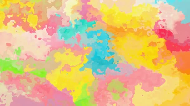 Abstrait Fond Coloré Animé Vidéo Boucle Transparente Effet Aquarelle Pastel — Video