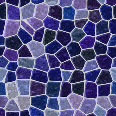 yüzey zemin mermer mozaik desen sorunsuz arka plan beyaz harç - koyu mavi, koyu ve hafif mor menekşe colo ile
