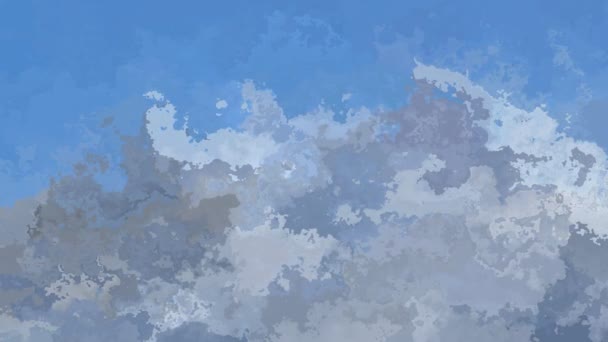 抽象动画彩色背景无缝环视频 水彩效果 灰色山和蓝天颜色 — 图库视频影像