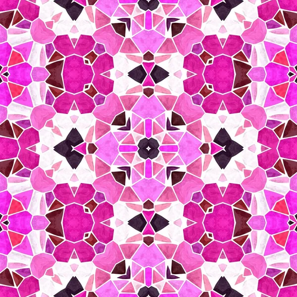 Mosaic Kaleidoscope Seamless Pattern Texture Background Vibrant Hot Pink Maroon — Stock Photo, Image