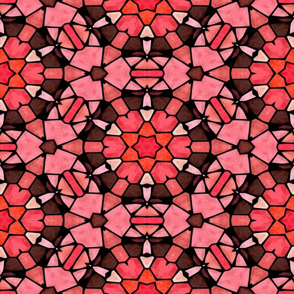 Mosaico Caleidoscopio Sin Costuras Patrón Textura Fondo Fresa Rojo Marrón — Foto de Stock