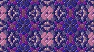 Soyut animasyon değişen mücevher kaleydoskop mozaik arka plan sorunsuz döngü video - retro tam renk tayfı