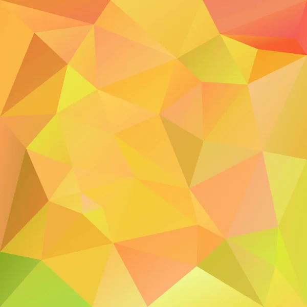 抽象的な不規則な多角形正方形背景 三角形の低ポリ パターン 秋秋黄色オレンジ色と緑の色をベクトルします — ストックベクタ