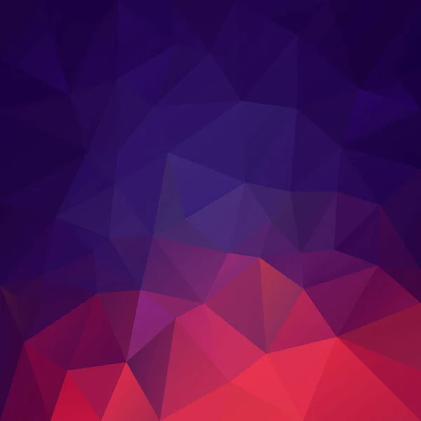 ベクトル抽象的な不規則な多角形正方形背景 三角形の低ポリ パターン 赤紫紫 Bue 色のグラデーション — ストックベクタ