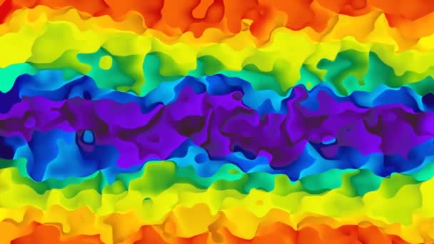 Abstract Geanimeerde Achtergrond Naadloze Loops Video Aquarel Effect Horizontale Regenboog — Stockvideo
