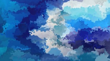 Soyut animasyonlu arka plan sorunsuz döngü video - Suluboya efekti - koyu, orta ve açık mavi rengi lekeli