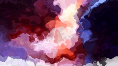 Soyut animasyonlu arka plan sorunsuz döngü video - Suluboya efekti - koyu mavi, mor, mor, pembe ve bej rengi lekeli