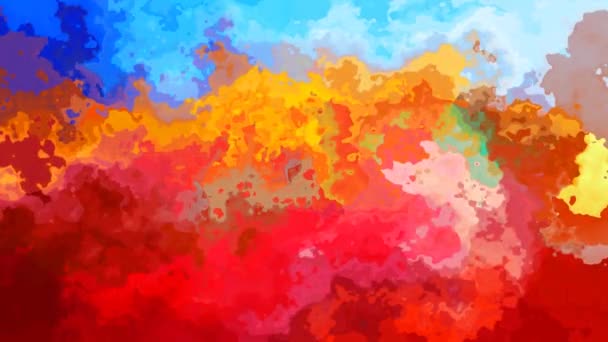 抽象动画彩色背景无缝环视频 水彩效果 火热的红色和天空蓝色的颜色 — 图库视频影像