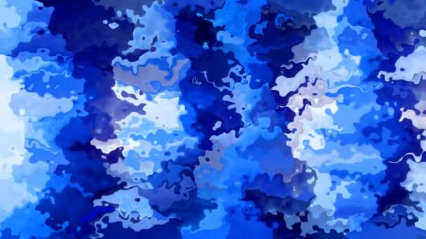 抽象动画着色背景无缝环视频 水彩效果 暗和浅蓝色 — 图库视频影像