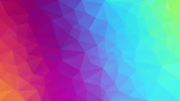 ベクトル抽象的な不規則な多角形の背景 三角形の低ポリ パターン フルカラー スペクトル ネオンレインボー 斜めのグラデーション — ストックベクタ