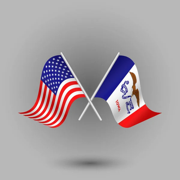 미국과 아메리카 합중국 미국의 상징에 아이오와의 플래그 — 스톡 벡터