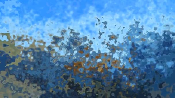 Abstrakte Animierte Hintergrund Nahtlose Schleife Video Aquarell Effekt Hellblauer Himmel — Stockvideo