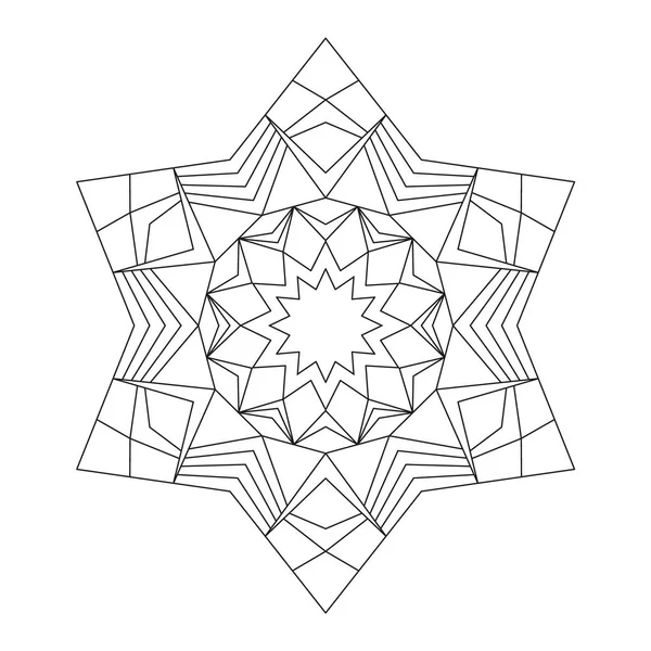 geometrische sterne mandala malvorlagen — stockvektor