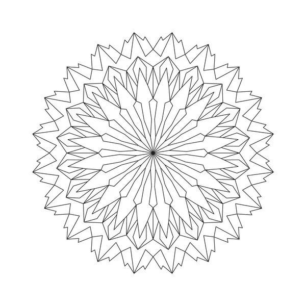 Μαύρο Και Άσπρο Κυκλική Γύρο Οξεία Απλό Mandala Ενήλικος Χρωματισμός — Διανυσματικό Αρχείο