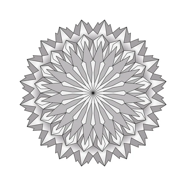 Vector Escala Grises Circular Ronda Simple Mandala Adulto Para Colorear — Archivo Imágenes Vectoriales