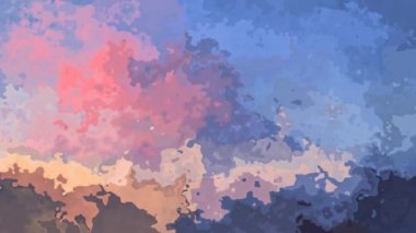 Soyut animasyonlu arka plan sorunsuz döngü videosu - suluboya splotch etkisi - şirin pastel renk - Bebek Mavisi, eski pembe, leylak ve iyiymiş lekeli