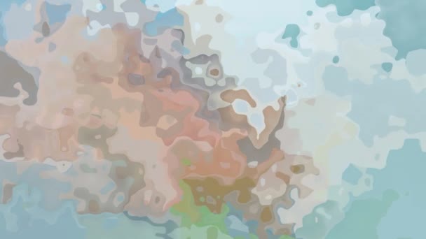 ステンド グラスの抽象アニメーション背景シームレス ループ ビデオ 水彩斑点効果 ライト ブルー グリーン ベージュ ベージュ色 — ストック動画