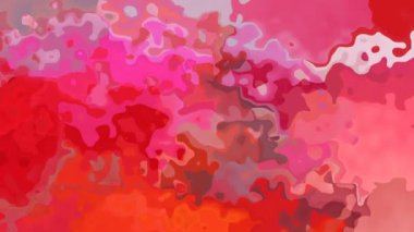Soyut animasyonlu arka plan sorunsuz döngü video - suluboya splotch etkisi - canlı kırmızı, sıcak pembe, floresan kırmızı ve solgun gül rengi lekeli