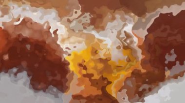 Soyut animasyonlu arka plan sorunsuz döngü video - suluboya splotch etkisi - kahverengi, bej, sarı, takımları ve gri rengi lekeli