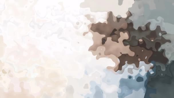 애니메이션 원활한 비디오 수채화 Splotch 창백한 베이지색 홍당무 스테인드 파란색 — 비디오