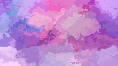 Soyut animasyon lekeli arka plan sorunsuz döngü video - suluboya splotch etkisi - sevimli pembe, puprle, mor ve lavanta rengi