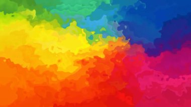 lekeli arka plan sorunsuz döngü video - suluboya splotch etkisi - gökkuşağı tam renk tayfı - Eflatun, pembe, kırmızı, turuncu, sarı, yeşil, mavi, mor ve mor Soyut animasyon