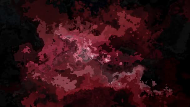 ステンド グラスの抽象アニメーション背景シームレス ループ ビデオ 水彩斑点効果 暗い赤 ブルゴーニュ マホガニー マルーンとメルローの色 — ストック動画