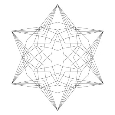 vektör siyah beyaz basit Noel mandala - hexagram yıldız şekli - kitap pag boyama yetişkin