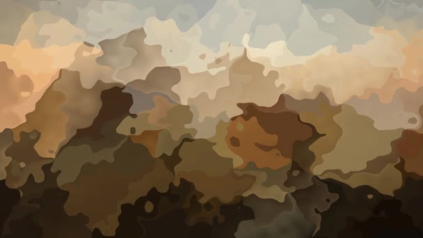ステンド グラスの抽象アニメーション背景シームレス ループ ビデオ 水彩斑点効果 ベージュ 砂ベージュ色 — ストック動画
