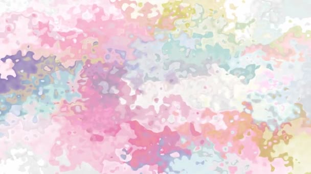 ステンド グラスの抽象アニメーション背景シームレス ループ ビデオ 水彩斑点効果 光虹フルカラー スペクトル ピンク オレンジ 紫と白 — ストック動画