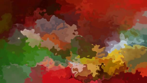 抽象动画彩色背景无缝环视频 水彩斑点效果 红绿黄颜色 — 图库视频影像