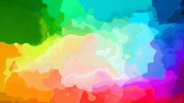 Soyut animasyon twinging arka plan sorunsuz döngü video - suluboya splotch etkisi - canlı gökkuşağı tam renk tayfı - Eflatun, pembe, kırmızı, turuncu, sarı, yeşil, mavi, mor ve mor lekeli